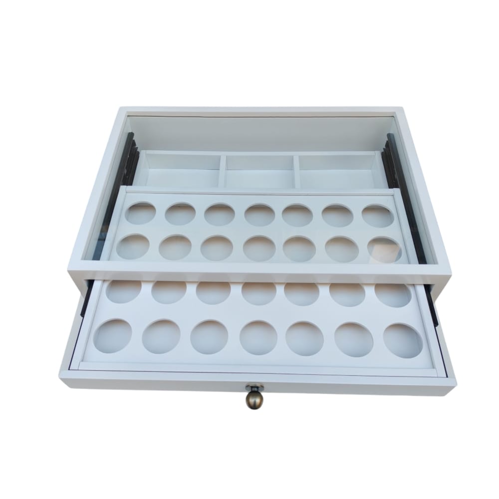 Handmade wooden Capsules Drawer - Dolce Gusto Compatible - 28 Capsules -  White