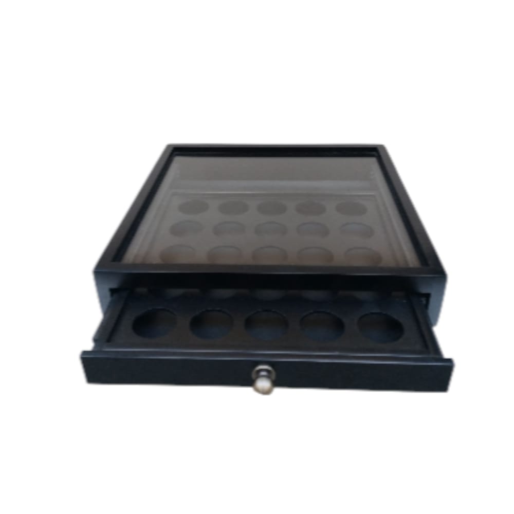 Handmade wooden Capsules Drawer - Dolce Gusto Compatible - 25 Capsules -  Black