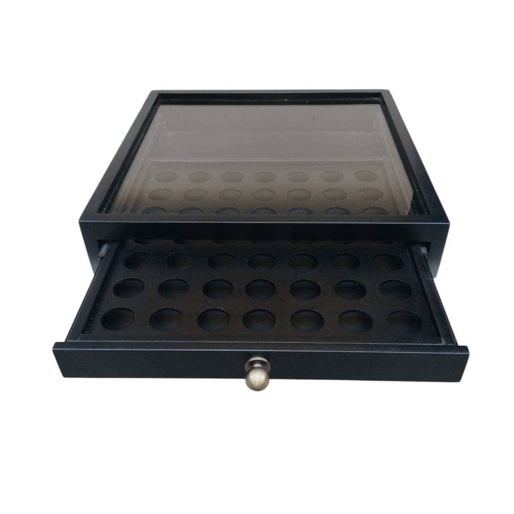 Handmade wooden Capsules Drawer - Nespresso compatible - 49 Capsules - Black