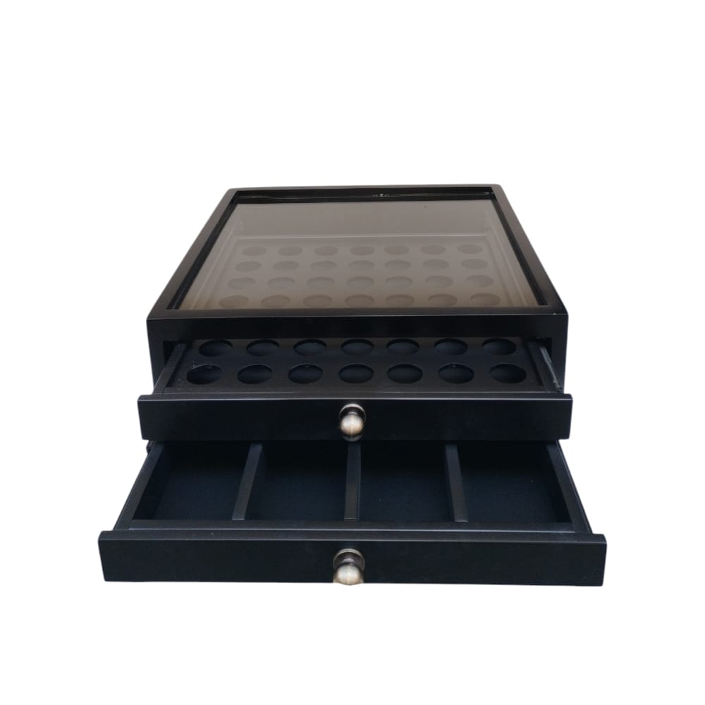 Handmade wooden Capsules Drawer - Nespresso compatible - 49 Capsules - Black