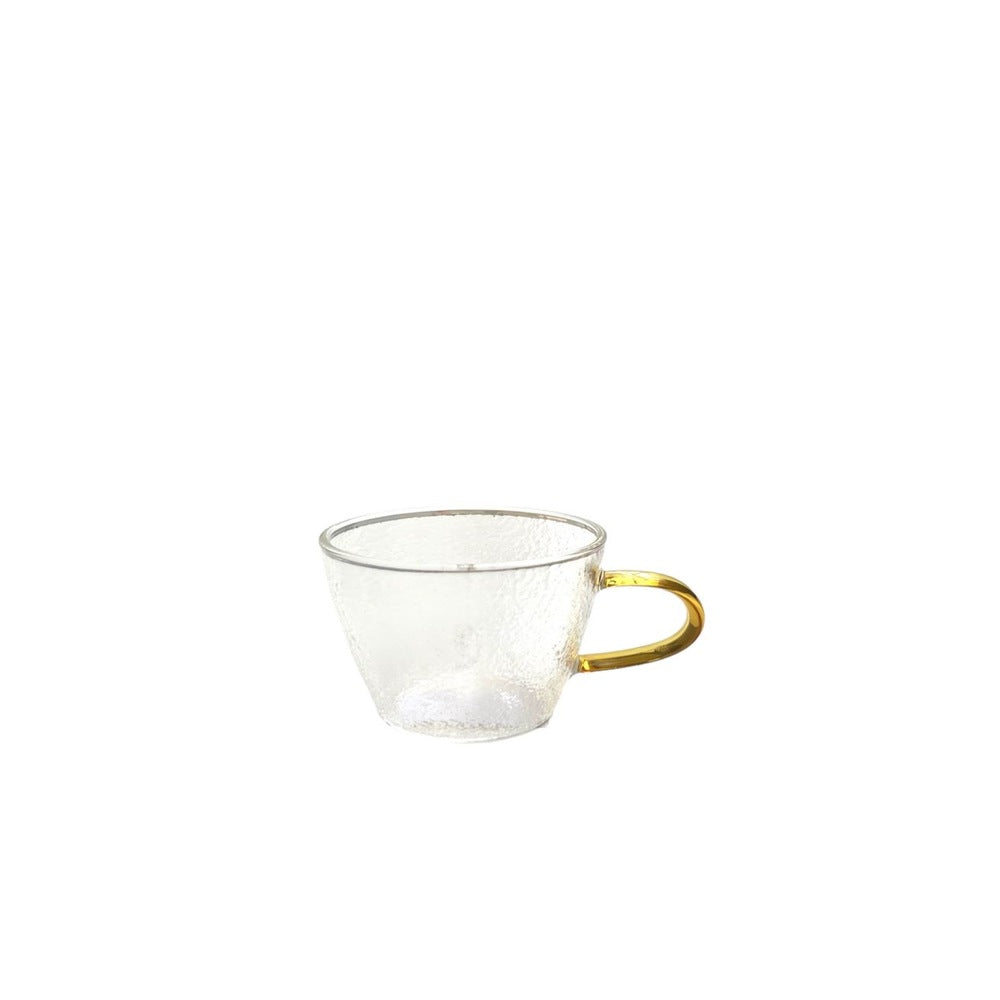 Transparent Glass Mug with Amber Colored handle - 100ml.