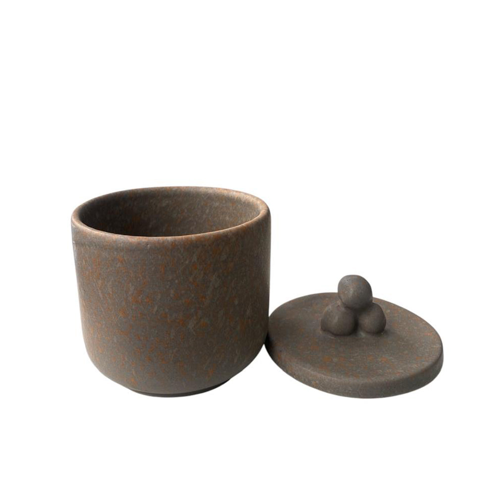 Handmade Pottery Sugar Pot - Light Gray