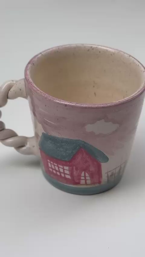 Handmade Pottery Mug - Cottage Blush - 300 ml