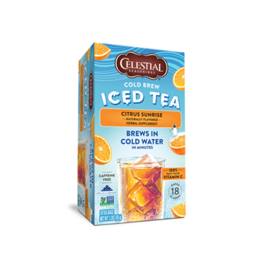 Celestial - Cold Brew Iced Tea - Citrus Sunrise Herbal Supplement - 18 glasses