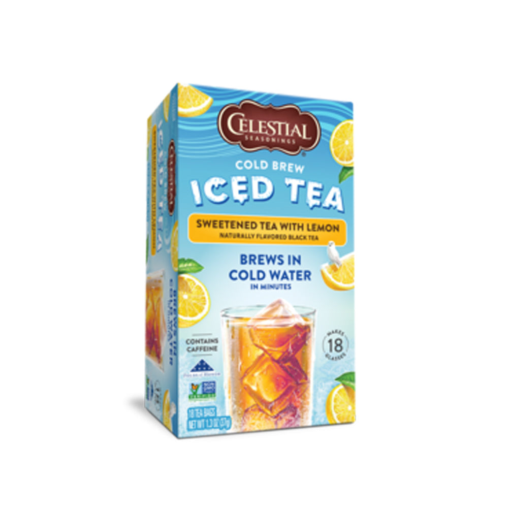 Celestial - Cold Brew Iced Tea - Sweetened Tea with Lemon - 18 glasses