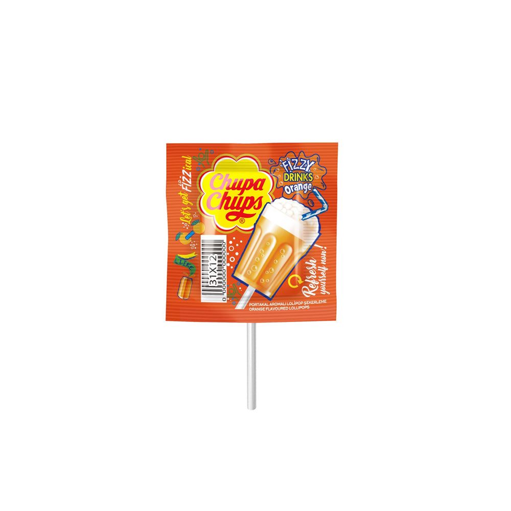 Chupa Chups - 3D Fizzy Drinks Lollipop - Orange