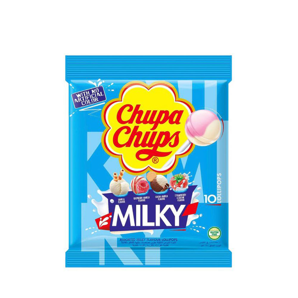 Chupa Chups - Milky Lollipop - 10 lollipops -  120g