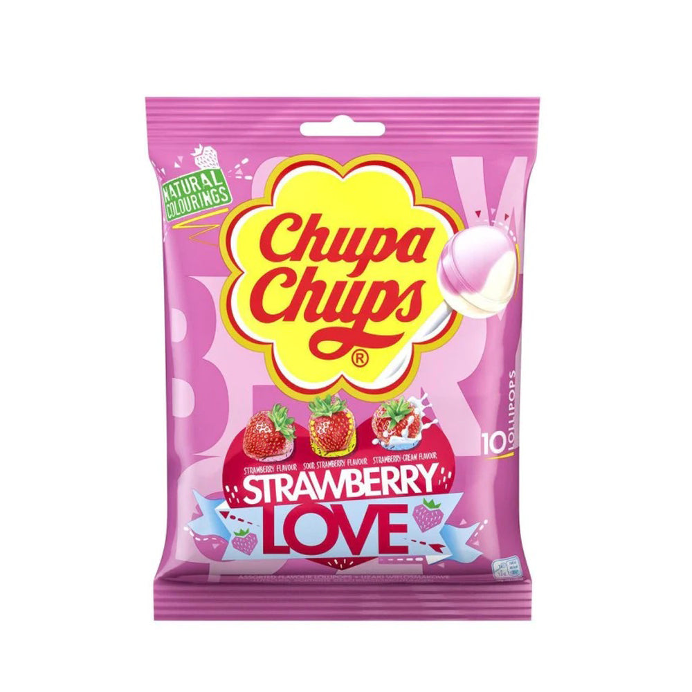 Chupa Chups - Strawberry LOVE - 10 lollipops