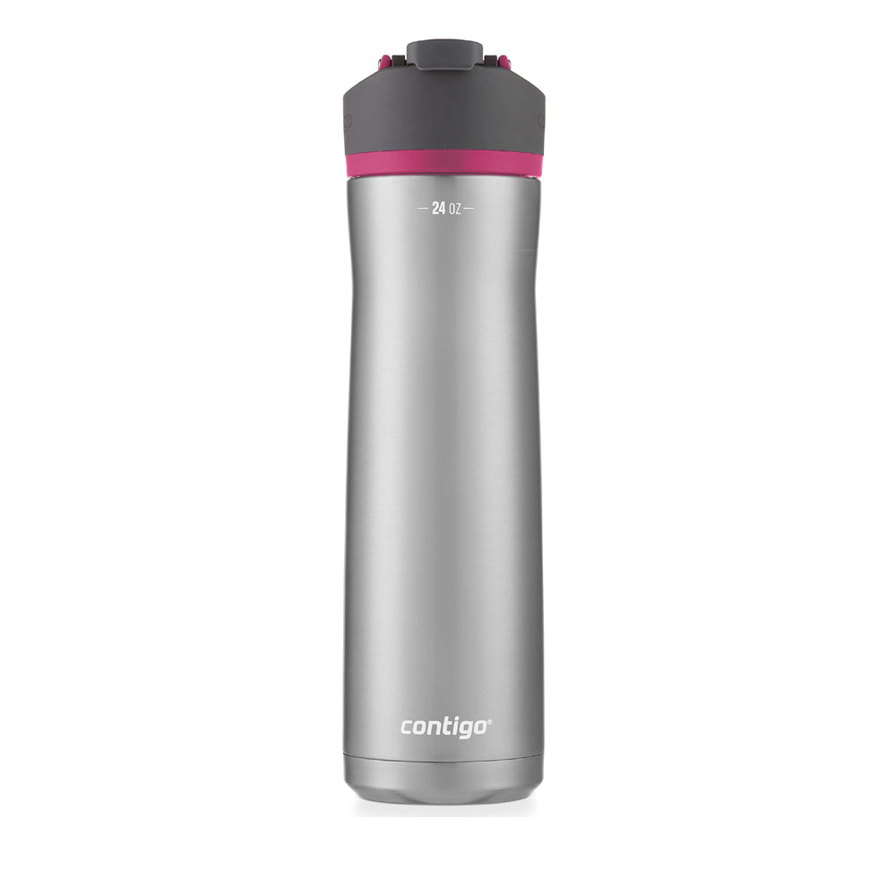 Contigo - Cortland Autoseal Chill Stainless Steel Water Bottle - 24 oz/709 ml - Stainless Steel with Dragon Fruit Lid