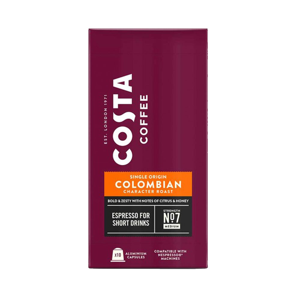 Costa - Nespresso Compatible - Colombian Roast - Espresso - 10 Aluminium Capsules