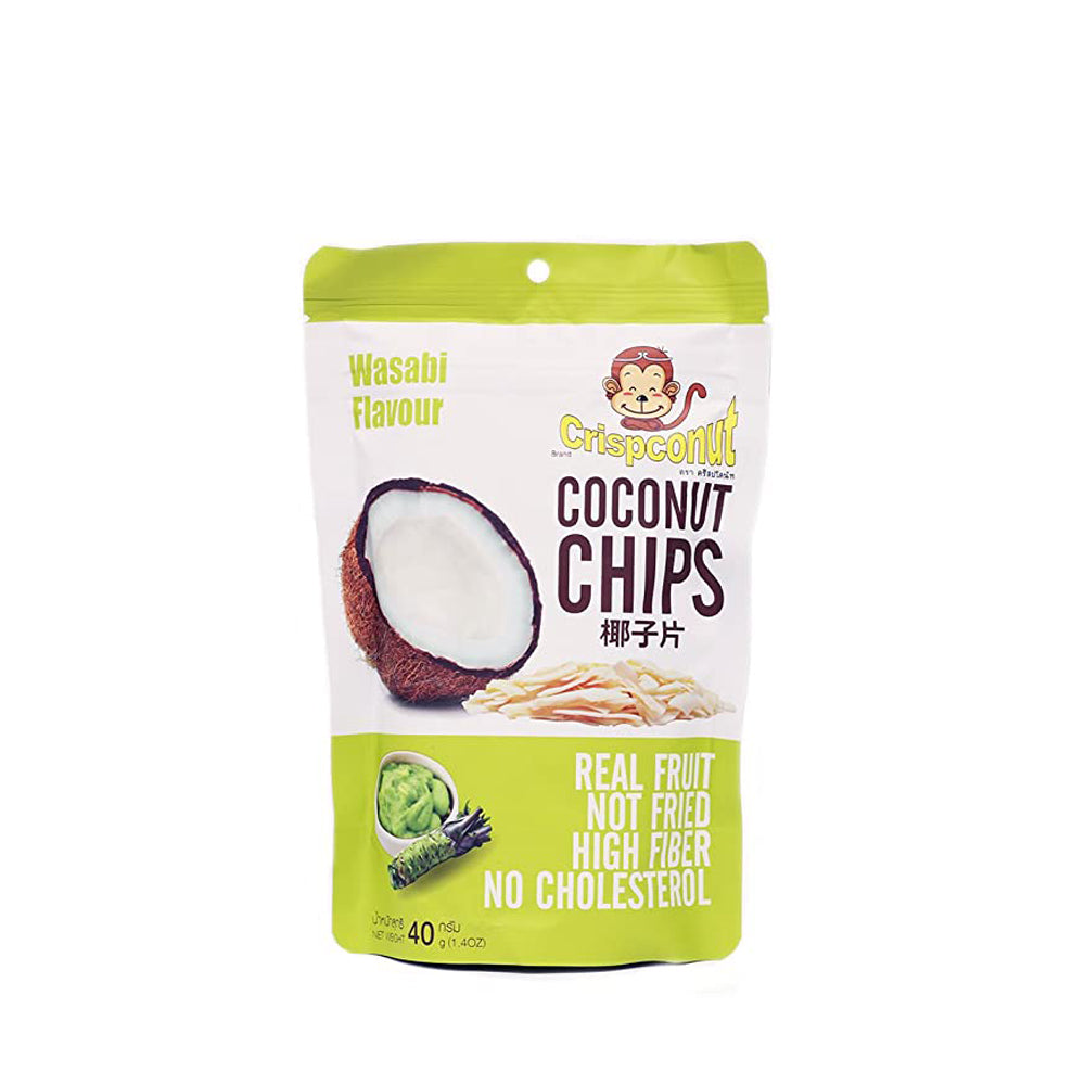 Crispconut Vegan Coconut Chips -  wasabi flavour-  40g