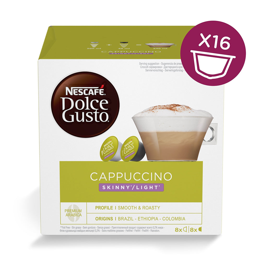 Nescafe Dolce Gusto Cappuccino Skinny Coffee Pods 16 Capsules