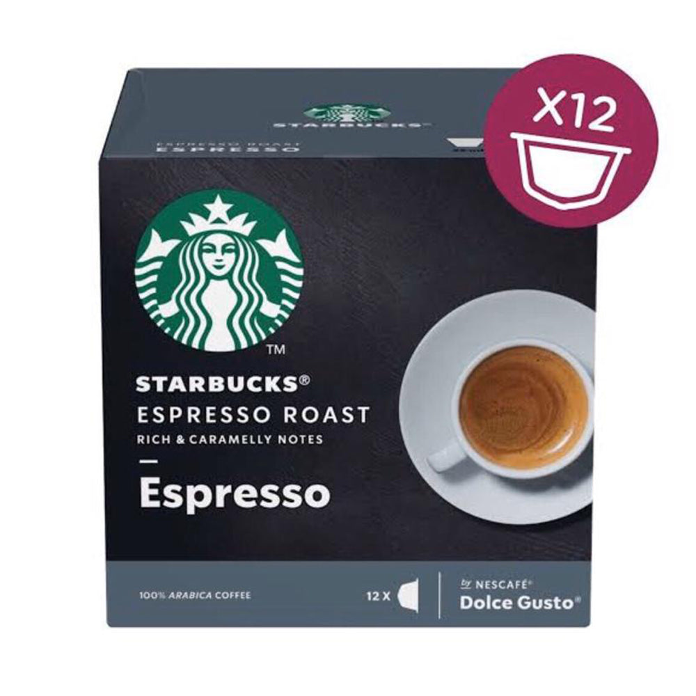 Starbucks Dolce Gusto Compatible Espresso Dark Roast Pods - 12 Capsules