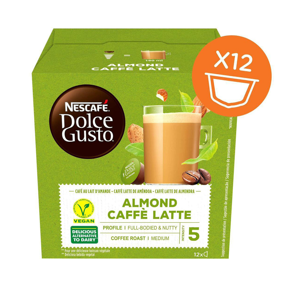 Nescafé Dolce Gusto Coffee Capsules vegan almond caffé latte, 12 Cups