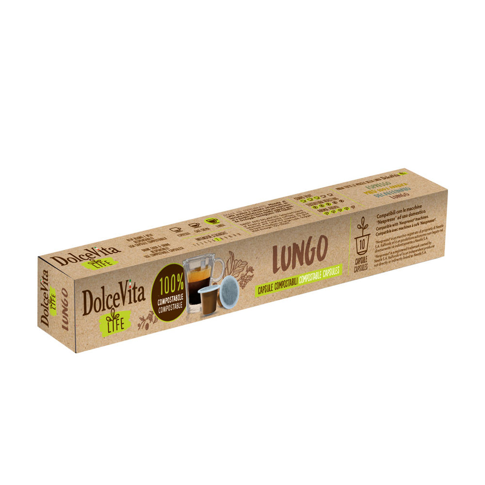 Dolce Vita - Nespresso Compatible - Lungo - 10 Compostable capsules