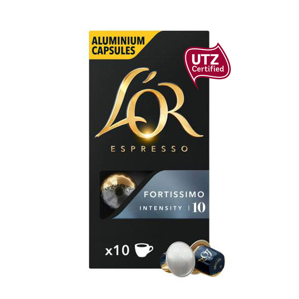 L'OR Nespresso Compatible Pods - Fortissimo Espresso 10 - 10 Capsules