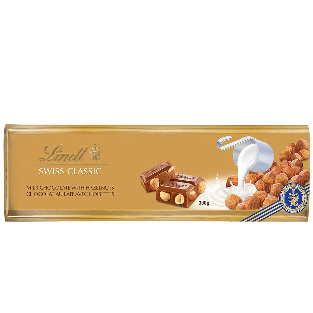 Lindt Swiss Premium Milk Chocolate Hazelnut Bar - 300g