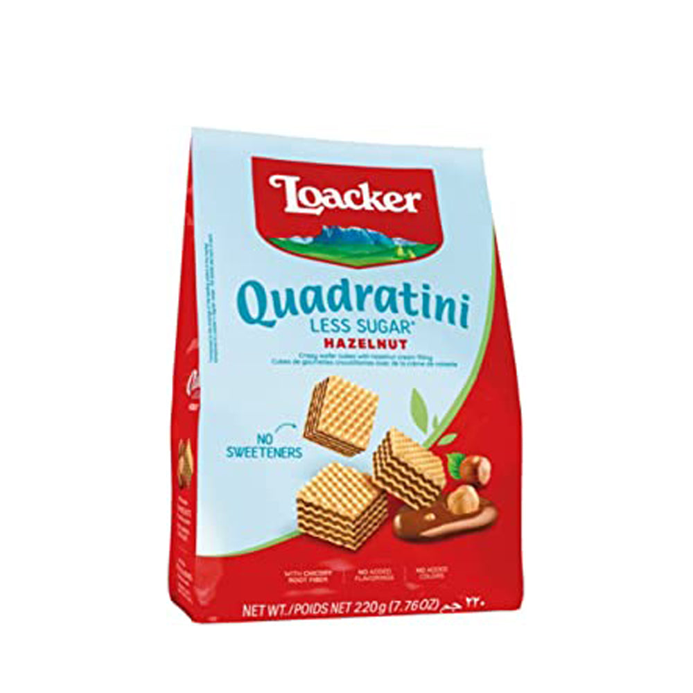 Loacker - Quadratini - Less Sugar Hazelnut -  110g