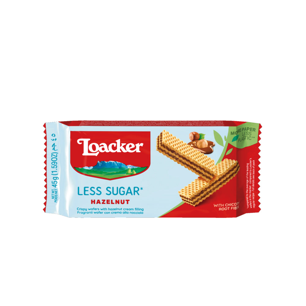 Loacker - Quadratini Wafers - Less Sugar Hazelnut - 45g