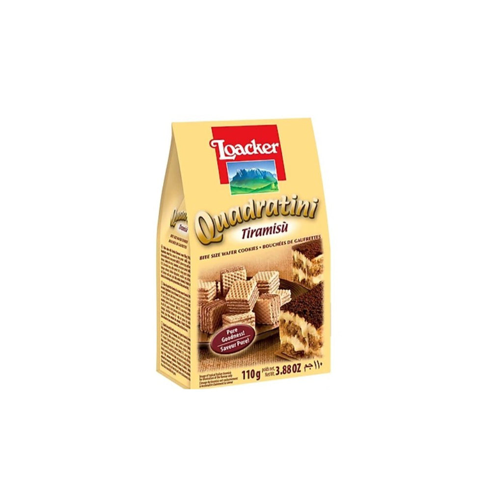 Loacker -  Quadratini Chocolate  Wafer Cubes - Tiramisu - 110 g