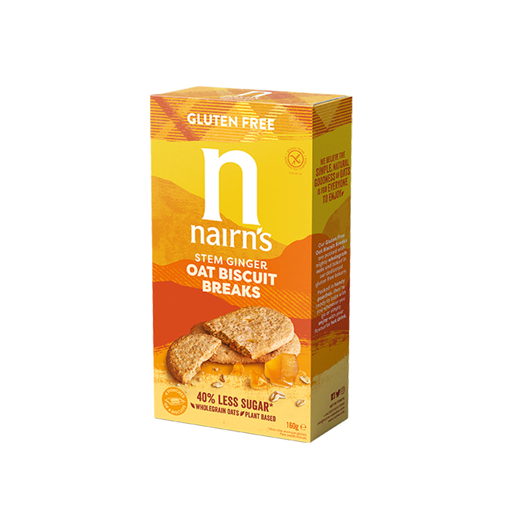 Nairn's - Stem Ginger Oat Biscuit Breaks - Gluten-Free - 160g