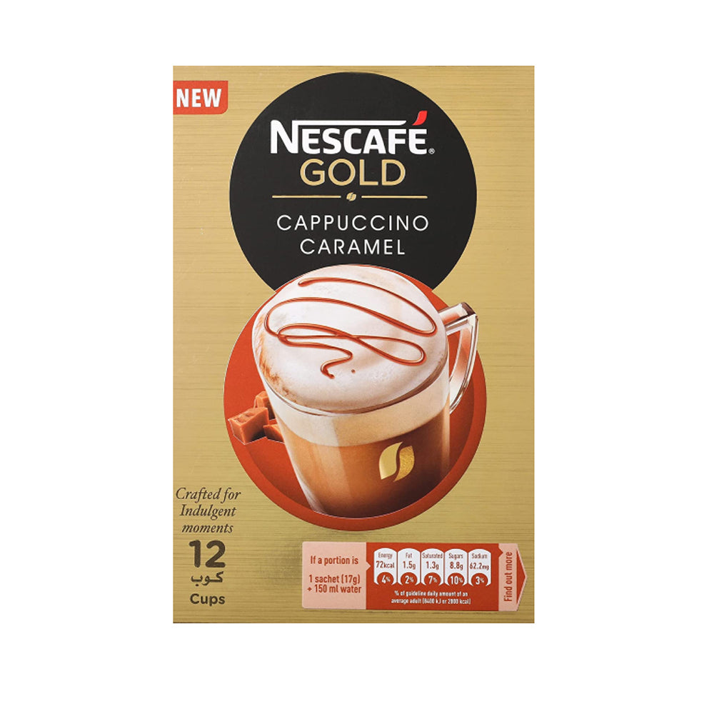 Nescafe Gold - Instant Coffee - Cappuccino Caramel - 12 mugs