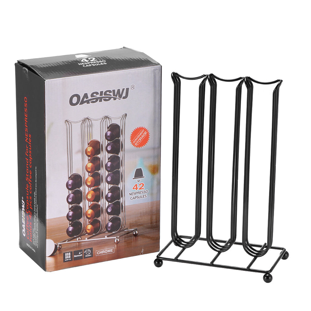 OASISWJ - Coffee Capsules Holder- 42 Nespresso capsules -Stainless Steel