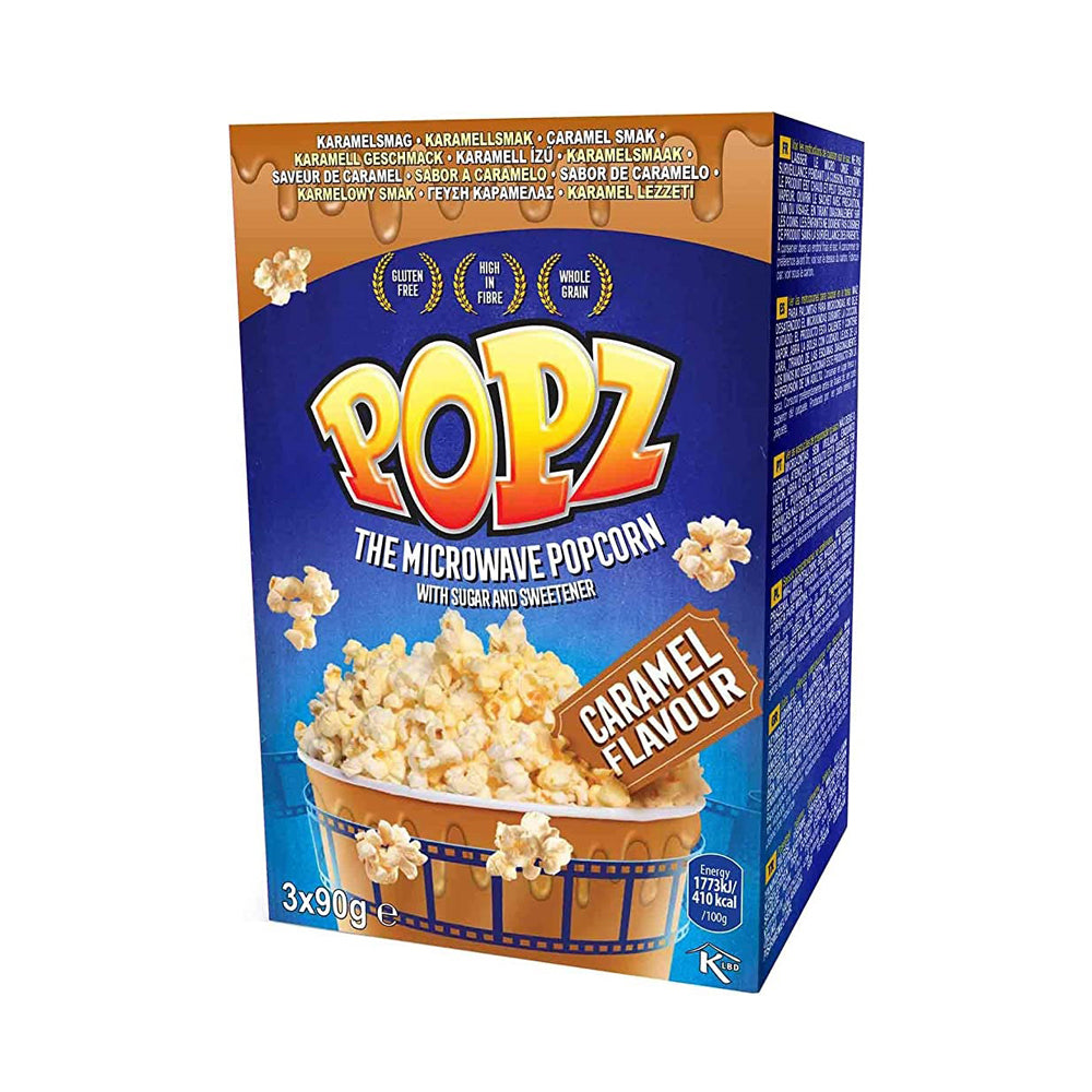 POPZ - Microwave Caramel Flavored Popcorn - 3x90 g