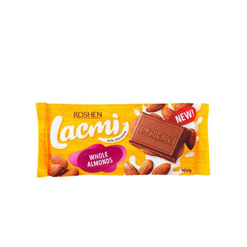 Roshen - Lacmi Milk Chocolate - Whole Almonds - 90g