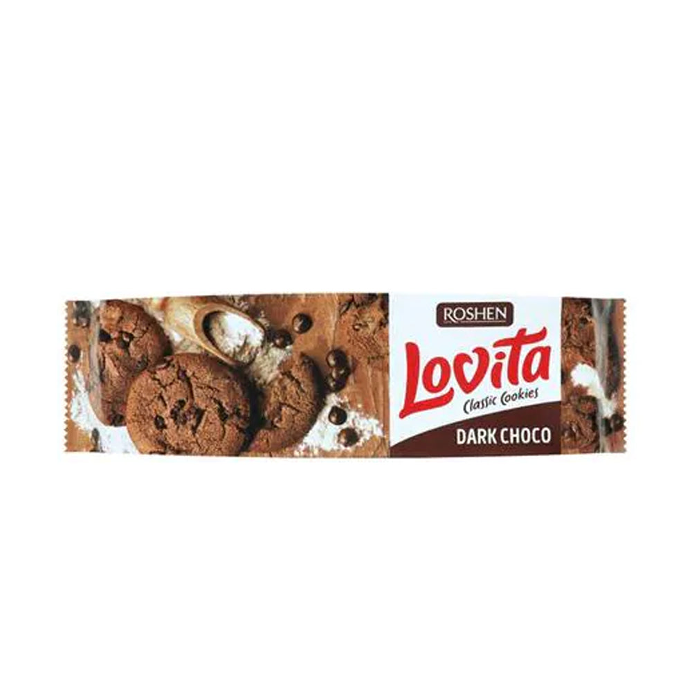 Roshen - Lovita - Dark Choco Classic Cookies - 150g - 16 pcs