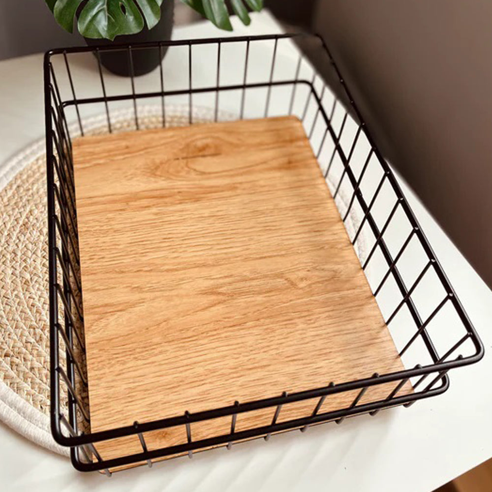 SM Designs - Large Wooden & Steel basket