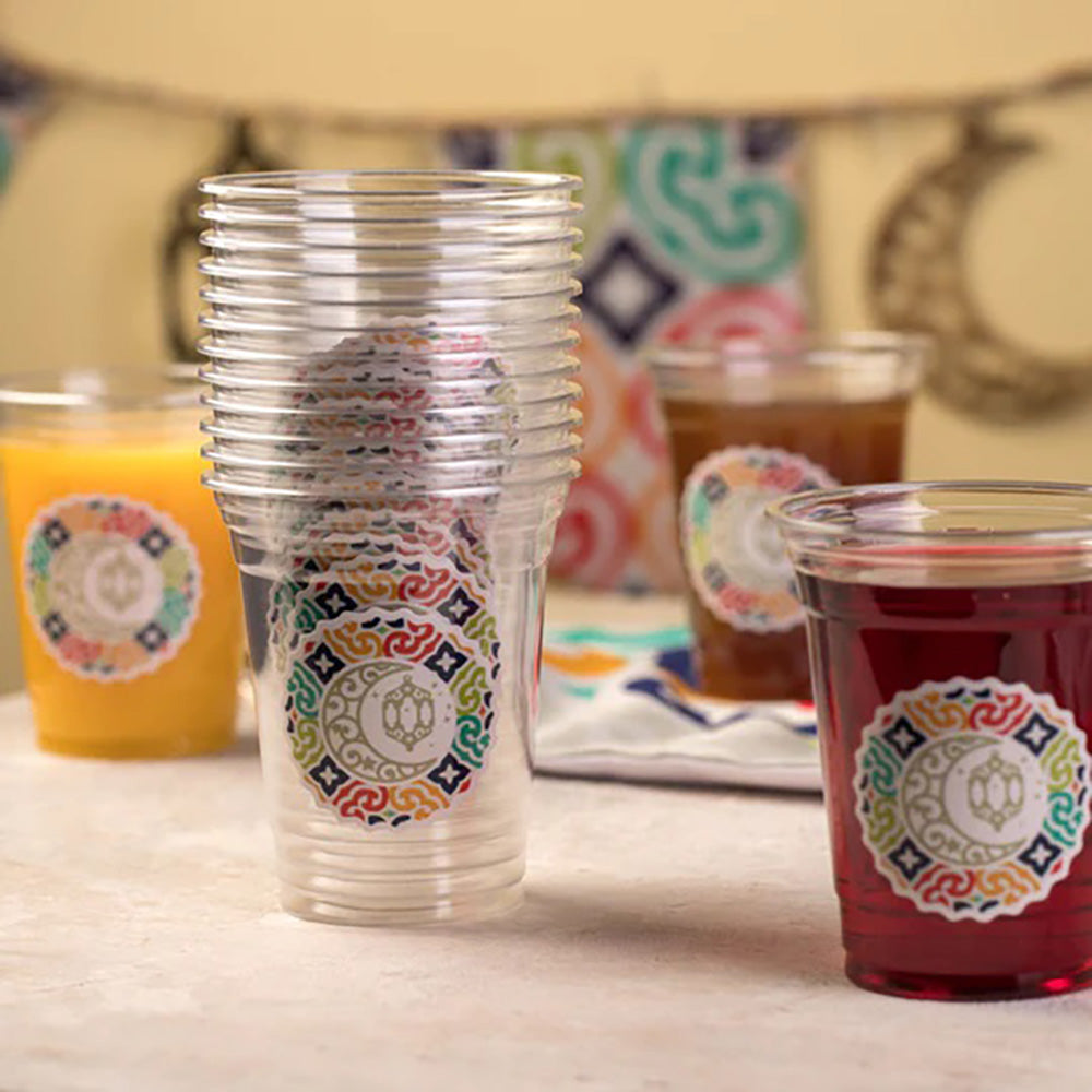 Set of 12 Disposable Plastic Cups - Farah Design