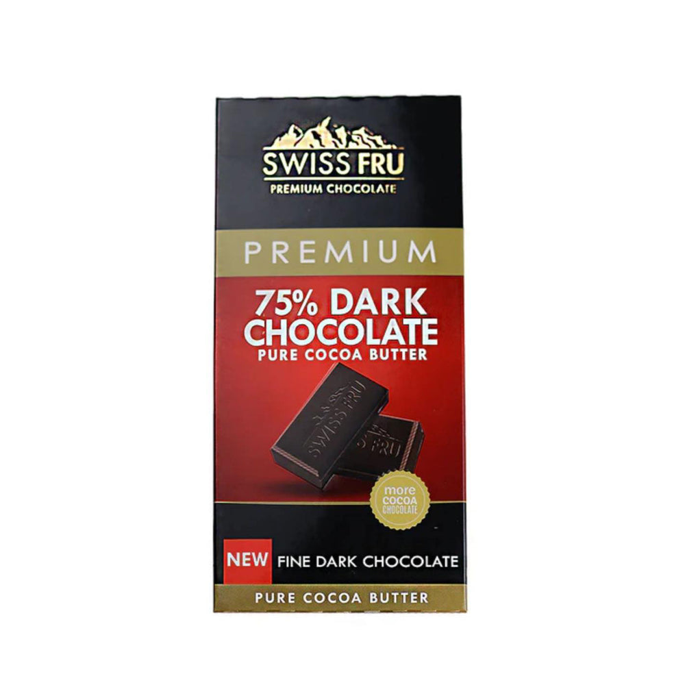 Swiss Fru - 75% Dark Chocolate -  80g