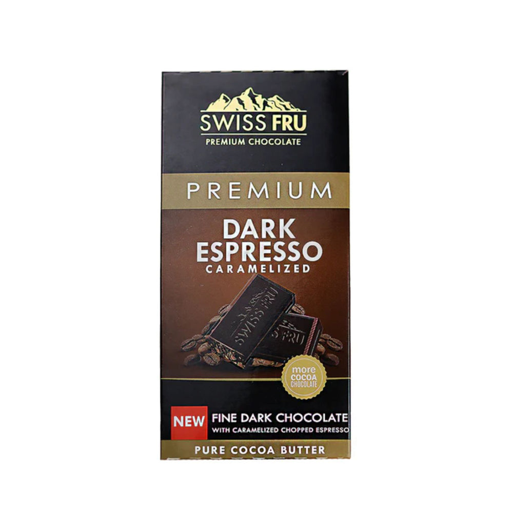 Swiss Fru - Dark Chocolate with Caramelized Chopped Espresso - 80g