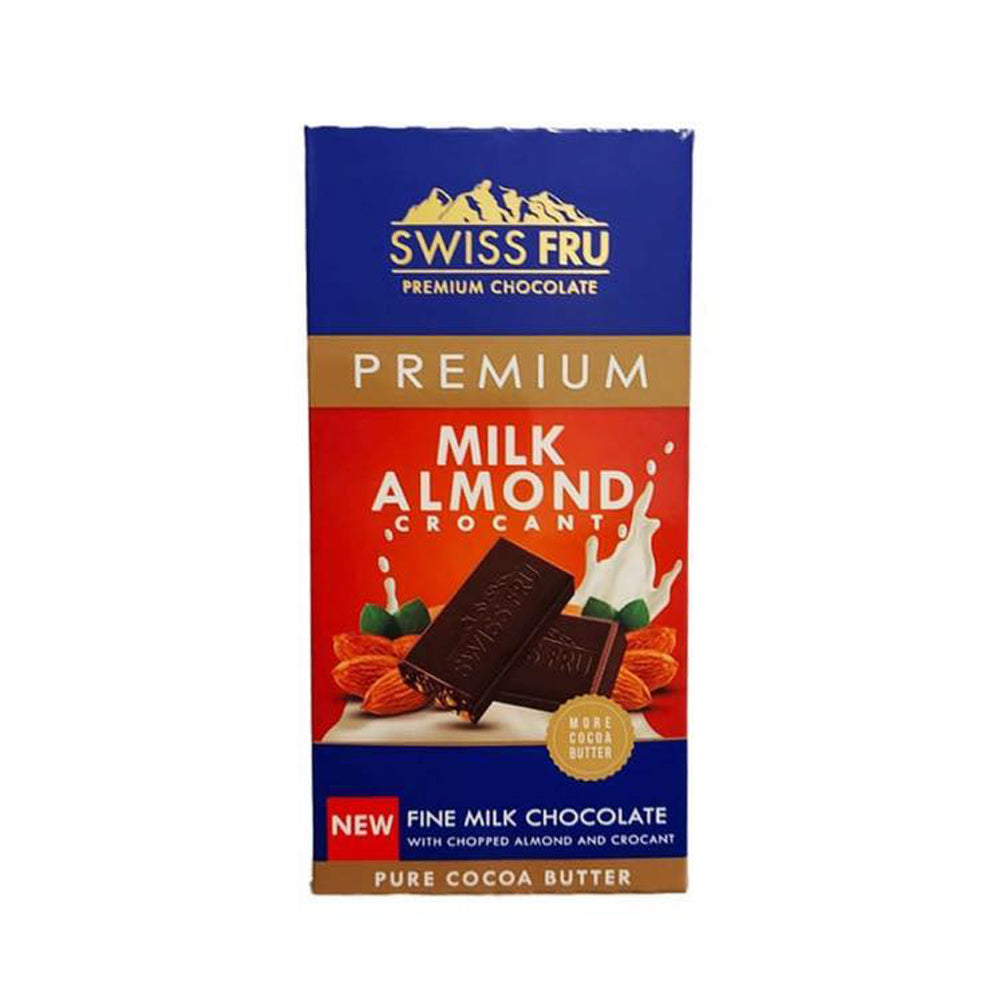 Swiss Fru - Milk Chocolate with Almond & Crocant - 80g