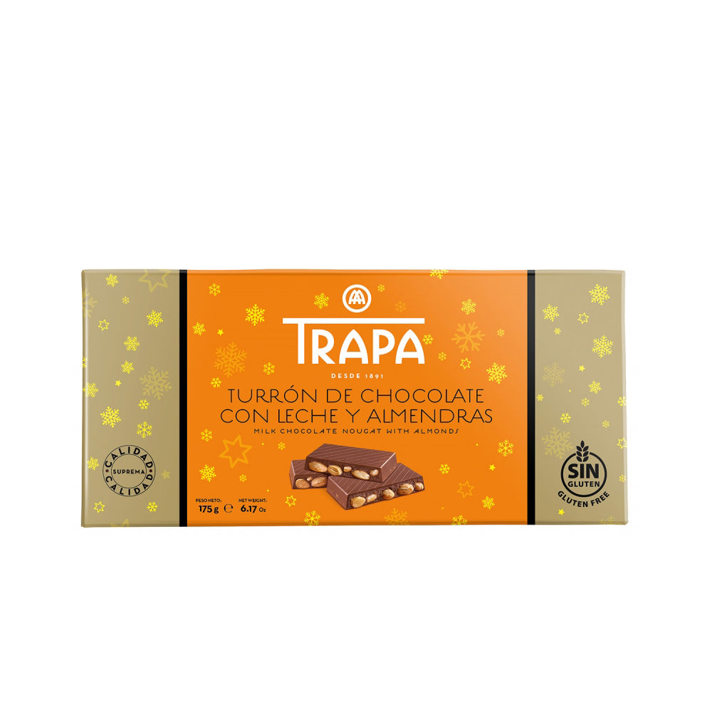 TRAPA - Turron De Chocolate Con Leche Y Almendras - 175g